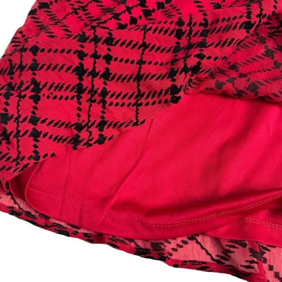 Tommy Hilfiger Plaid Chiffon Mock Neck Long Sleeve Mini Dress - Picture 8 of 12